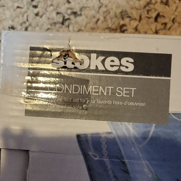 Stokes Blue Condiment Set - Picture 2 of 3